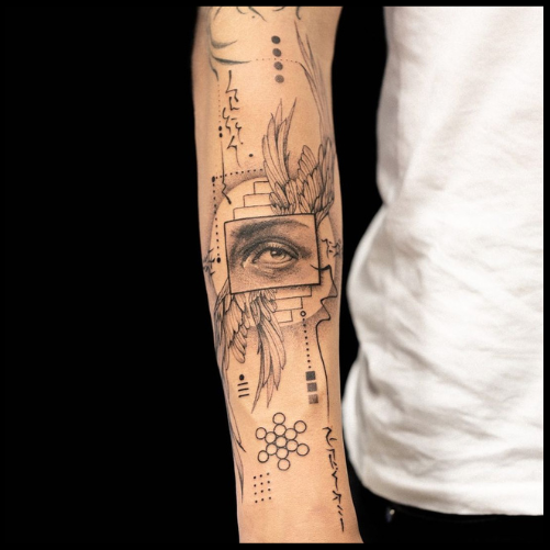 Abstract Sleeve Tattoo