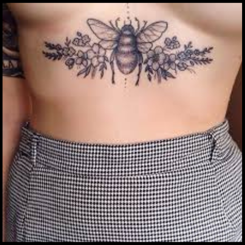 Blackwork Bee Arm Tattoo