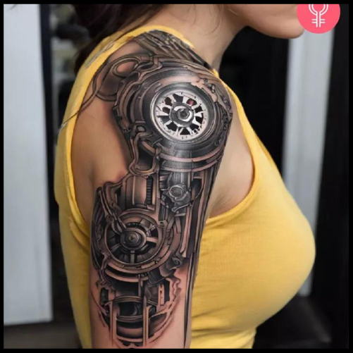 Biomechanical Sleeve Tattoo