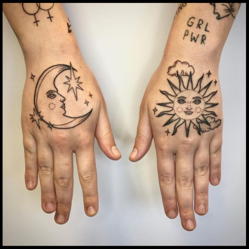 Celestial Hand Tattoo
