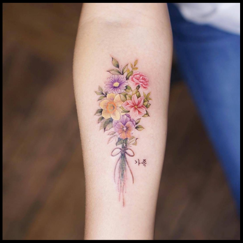 Flower Bouquet Tattoo