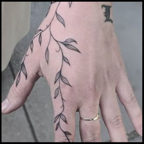 Foliage Hand Tattoo