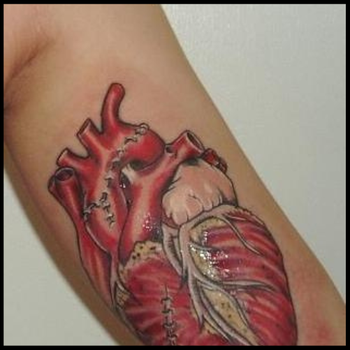 Lifelike Heart Tattoo