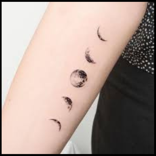 Inline Moon Phases Arm Tattoo