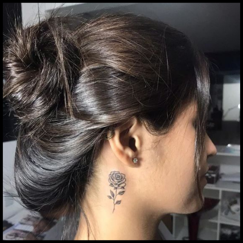 Side Of Neck Tattoo