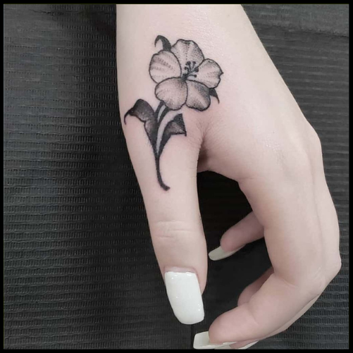 Line Art Flower Arm Tattoo