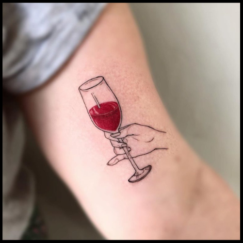 Wine Hand Tattoo Hand Tattoo