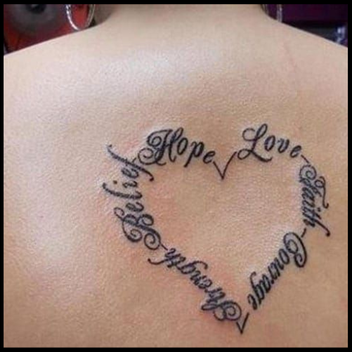 Word-in-Heart Tattoo
