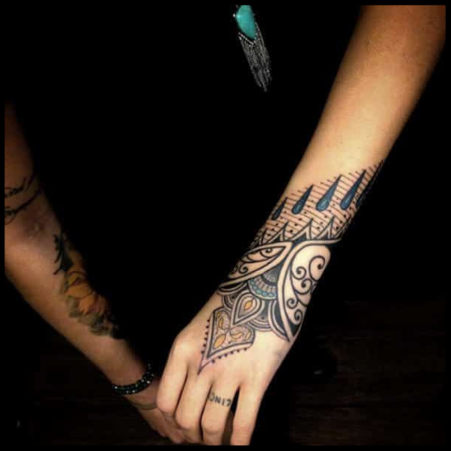 Wrist Cuff Hand Tattoo