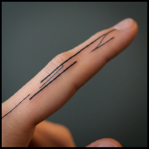Abstract Line Finger Tattoo