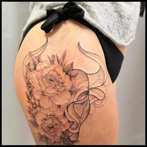 Abstract Rose Taurus Tattoo