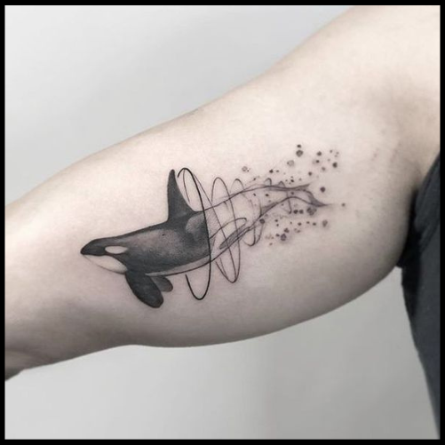 Abstract Whale Tattoo