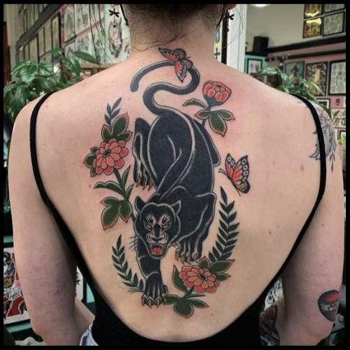 American Traditional Back Tattoo