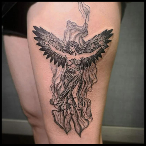 Angel Thigh Tattoos