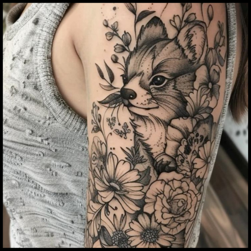 Animal Portrait Half Sleeve Tattoo