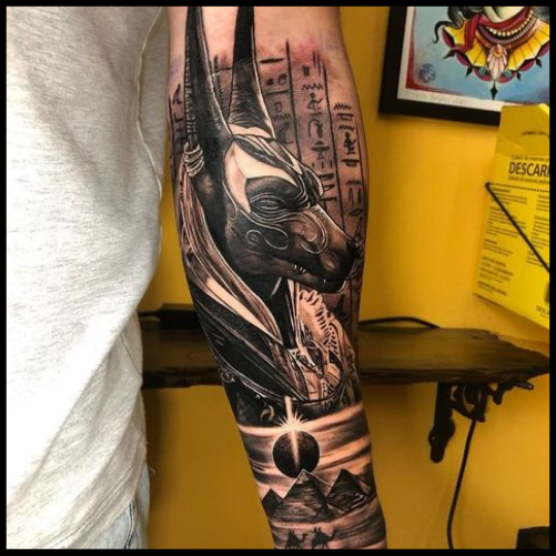 Anubis Pyramid Tattoo