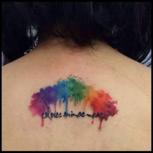 Artsy Back Tattoo Inspired Rainbow Splash Of Colors