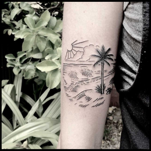  Beach Scene Tattoos