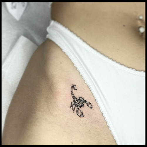 Bikini Line Scorpion Tattoo