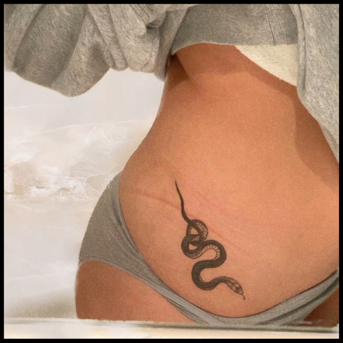 Bikini Line Snake Tattoo