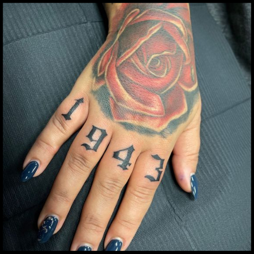 Birth Year Finger Tattoo