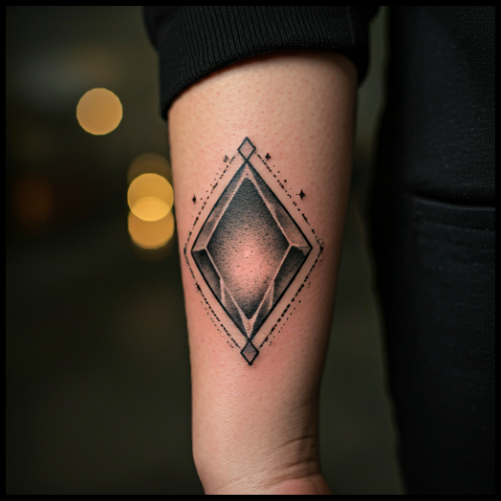 Black Diamonds Negative Space Tattoo
