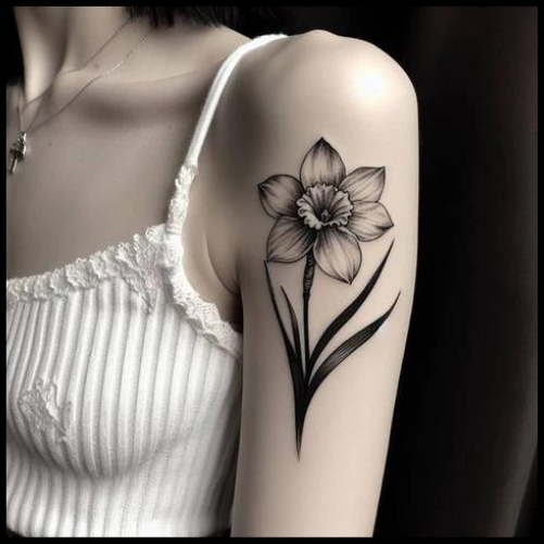 Black and White Daffodil Tattoo Daffodil Tattoo Ideas