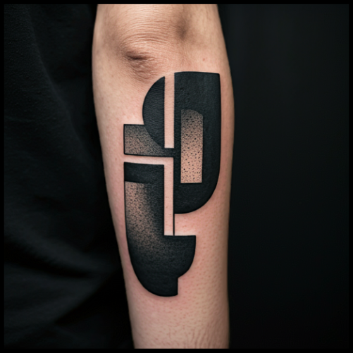 Bold Shapes Negative Space Tattoo