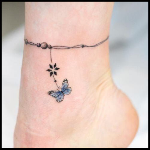 Butterfly Ankle Bracelet Tattoo