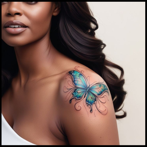 Butterfly Shoulder Tattoo