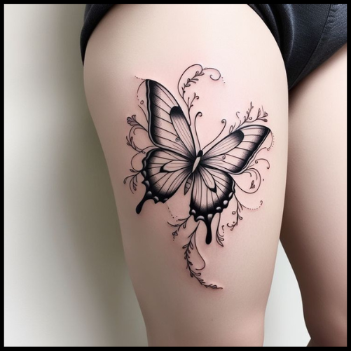 Butterfly Thigh Tattoos