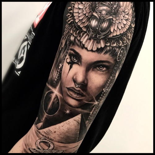 Cleopatra Pyramid Tattoo