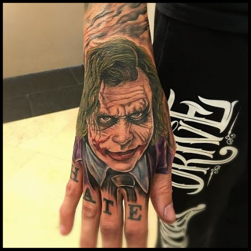 Clown Hand Tattoo