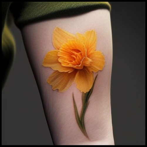 Daffodil March Birth Flower Tattoo
