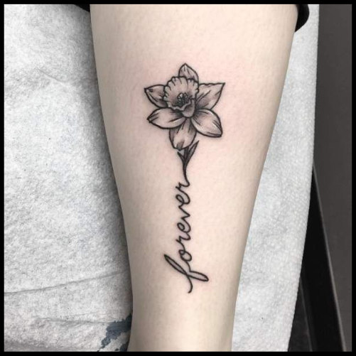 Daffodil Tattoo with Name