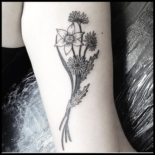 Daffodil and Daisy Tattoo