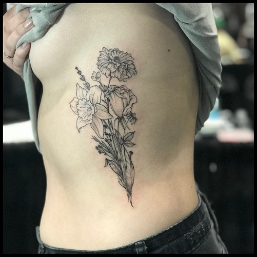 Daffodil and Rose Tattoo Daffodil Tattoo Ideas