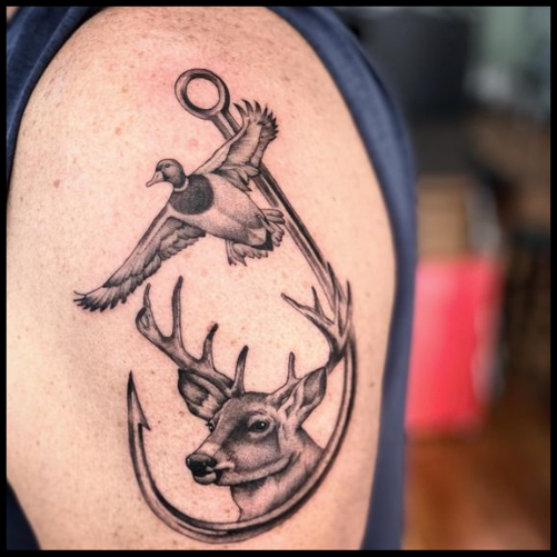  Deer And Duck Tattoo