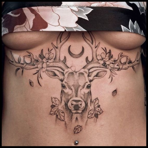  Deer Chest Tattoo