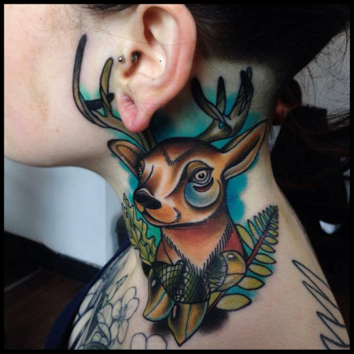  Deer Neck Tattoo