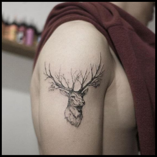  Deer Shoulder Tattoo