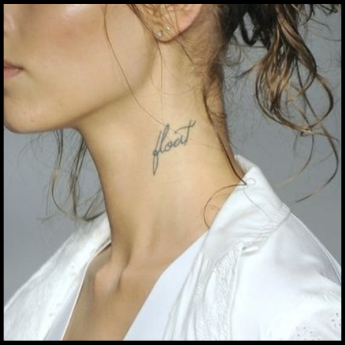 Delicate Script Neck Tattoos