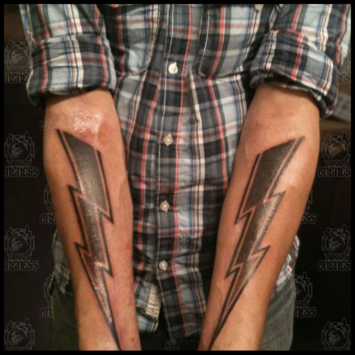 Double Lightning Bolt Tattoo