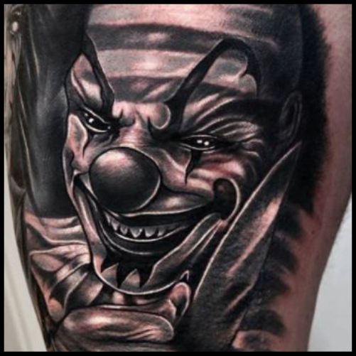 Evil Clown Tattoo