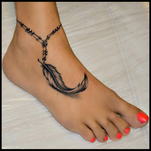 Feather Ankle Bracelet Tattoo