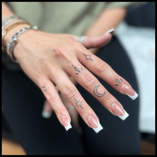Fine Line Variations Finger Tattoo