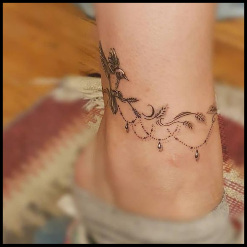 Floral Ankle Bracelet Tattoo Ankle Bracelet Tattoo Ideas