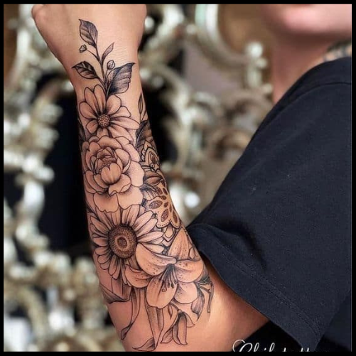 Floral Sleeve Tattoo