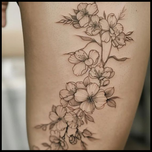 Flower Thigh Tattoos thigh tattoo ideas for women