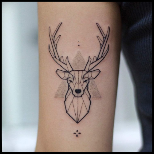  Geometric Deer Tattoo
